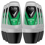 Sure Men Quantum Dry Anti-Perspirant Deodorant Roll On, 50 ml, Pack of 6 - Amazon Vine