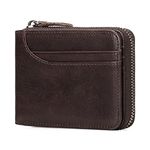 Wallets for Men Leather Wallet RFID Zip Around Bifold Credit Card Holder