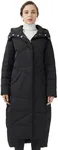 Orolay Women's Puffer Down Coat Winter Maxi Jacket with Hood Black S