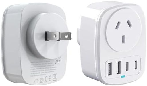 Lylilidy AU to Japan Travel Adapter, Japan Travel Adapter, AU to Japan Plug Adapter Type A Travel Power Plug for Japan, Philippines, Canada, Mexico, China, Jamaica, Peru (1)