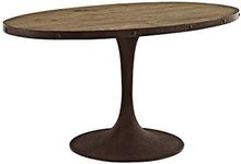 LexMod Drive 60-Inch Oval Wood Top Dining Table in Brown