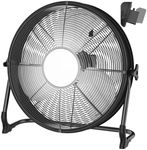 16" Battery Operated Floor Fan with Light Compatible with Milwaukee M18 18V Battery, Portable Fan with AC Adapter and USB Output, Metal High Velocity, Stepless Speed Cordless Fan for Jobsite Camping
