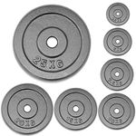 Chase Fitness Cast Iron Weight Plates 2.5-20kg For 1" Dumbbell Weight Lifting (5kg x 4)