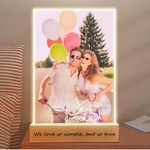 Mocessory Personalized Acrylic Plaque with Photo, Custom Plaque With Unique Custom LED Wood Picture Frame for Boyfriend or Girlfriend, Customized Gifts for Couples, Famlily