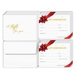 Blank Gift Certificates – Great Gift Cards for Small Business, Restaurant, Spa, Makeup, Hair Beauty Salon, Wedding, Holiday, Christmas, Birthday – 4.25" x 5.5" – 25 Cards per Pack with Envelopes