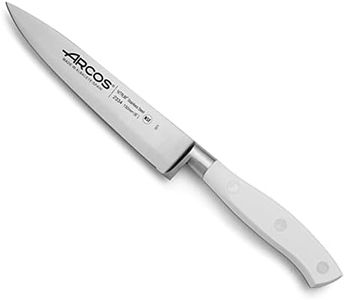 Arcos Cuchillo Chef Forjado Acero Inoxidable. Cuchillo Cocina Profesional Multiusos con Mango Ergonómico Polioximetileno y Hoja 150mm. Serie Riviera Blanc. Color Blanco.