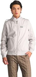 Members Only Original Iconic Racer Jacket for Men | Slim Fit | Lightweight Windbreaker | Versatile Style | Comfortable (Light Grey, 3XL)