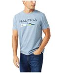 Nautica Men's Sustainably Crafted Logo Signal Flag Graphic T-Shirt, Deep Anchor Heather, X-Large