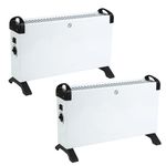 Beldray COMBO-8969A Free-Standing Portable Convector Heater – 2 Pack, Standing Radiator, Adjustable Thermostat & 3 Heat Settings, 750W/1250W/2000W, Fast Heat-Up & Auto Shut-Off, Silent Operation