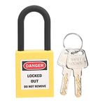 FILFEEL Lockout Lock, 38mm Lockout Lock, Nylon Industrial Engineering Insulation Security Device for Construction Site(Yellow)