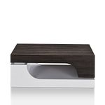 HOMES: Inside + Out YNJ-16918C2 Jepson Modern Coffee Table Distressed Dark Walnut/White