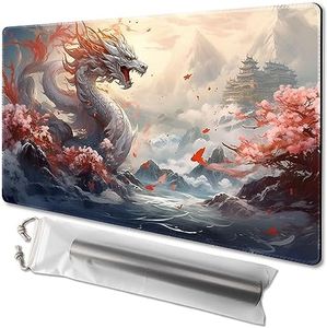 MTG Playmat Size 24x14in Free Storage Bags Non-Slip Backing Printing, Ideal for Card Game Enthusiasts TCG Playmat Mouse Pad (Guardian,No with Zone)