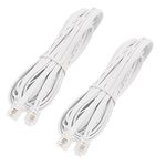 sourcing map 6P4C RJ11 Telephone Extension Cable, 10Ft Modular Cable Conductor Phone Line Male Connector Double Ends for Landline, Fax, Modems, Answering Machines, 2Pcs