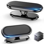 【2-PACK】Magnetic Phone Holder for Car [Super Strong Magnet ] [ with 4 Metal Plate ] iPhone Magnetic Car Phone Holder Mount [ 360° Rotation ] Universal Dash Adhesive Carmount Magnetic Cell Phone Holder