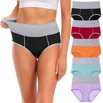 Women's Underwear Cotton Mid Waist Stretch Panties Soft Comfy Briefs Full Coverage Dual Band Panties for Ladies Multi Pack, Multi-5 Pack-c, XX-Large