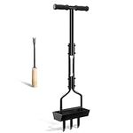 Kedoxi Lawn Aerator Coring Tool with Soil Corer Collector, Manual Lawn Coring Aerator 3 Core with Slope, Plug Aeration Heavy Duty Plug Core Aeration Tool for Lawns Garden Compacted Soils and Lawn Yard