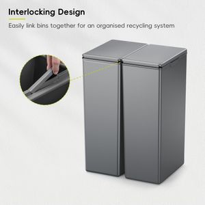 EKO Morandi 40L Twin Kitchen Bin – Dual Compartment Waste Recycling