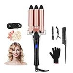 3 Barrels Hair Curler - 25mm Curling Iron Curling Tongs Hair Waver Mermaid Waves Curling Wand Beach Waver Curler 100-230℃ Quick Heating for Long or Short Hair Styling