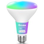Govee Smart Light Bulbs, 1200 Lumens Dimmable BR30 Bulbs, RGBWW Color Changing Light Bulbs, WiFi & Bluetooth LED Bulbs, 16 Million Colors, Music Sync, Compatible with Alexa, Google Assistant, 1 Pack
