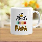 GLAMOUROUI || Gift Coffee Mug for Father || Dad's Birthday Ceramic Mug || Happy Father's Day || Qouted World's Best Papa || 330ml