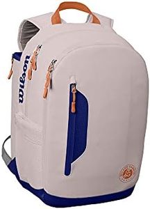 Wilson Roland Garros Premium 9 Tennis Bag, Holds up to 9 rackets, White/Blue, WR8012601001