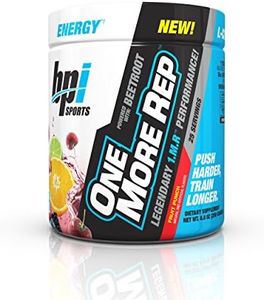 BPI Sports One More Rep Pre-Workout Powder - Increase Energy & Stamina - Intense Strength - Recover Faster - Beetroot - Carnitine - Citrulline - 0 Calorie - Fruit Punch - 25 Servings - 8.8 oz.