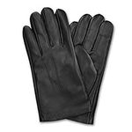 Navaris Men's Leather Touchscreen Gloves - With Cashmere Mix Liner - XS to XL