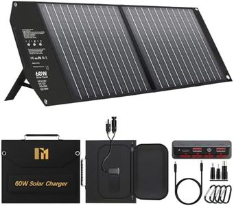 Mesuvida 60W Panneau Solaire Portable18V MC4 Haute Sortie / 12V DC/QC 3.0 USB-A et USB-C (PD 45W) Chargeur Solaire Pliable pour Téléphones Portables, Générateur Portable, Randonnée, Camping