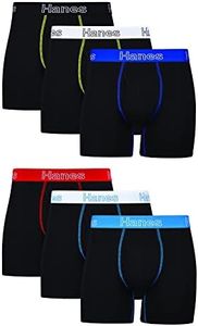 Hanes Men's Underwear Boxer Briefs, Cotton Stretch Moisture-Wicking Underwear, Multi-Pack, Black - 6 Pack, 3X-Large