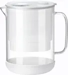 Waterdrop Glass Water Filter Pitcher with 1 Filter, Eco-Friendly, with NSF 53&42&372 Certified Filter, 7-Cup, Reduces PFOA/PFOS, Chlorine, Cadmium, Copper, Mercury, BPA Free, Easy to Clean, White