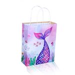 Prakruthi Pulp Art Underwater Mermaid Theme Gift Paper Bag Under The Sea For Girls Kids Birthday Party, Baby Shower Presents, Return Gifts - 8"X10"X3" (Wxhxg) - Pack Of 10 - Multicolor