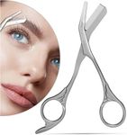 LePinko Eyebrow Trimming Scissors with Combs, Gifts For Men Women Stocking Stuffers, Silver