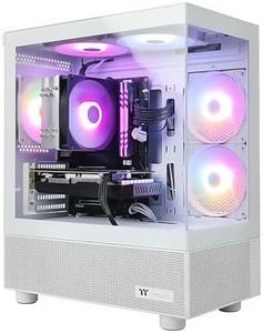 AIGAMEPC Gaming PC Desktop Computer, Intel Core i7 up to 4.0GHz, RX 580 8G, 16G RAM, 512GB M.2 SSD, BX3 550W 80PLUS Bronze PSU, WiFi 5, RGB Fan x5, Windows 11 Home, Sea View Room, White Towers PC
