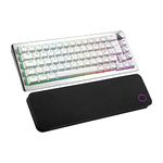 Cooler Master CK721 Mechanical Gaming Keyboard - Compact 65% Layout, TTC Mechanical Switches, Per-Key RGB Backlighting, Hybrid Wireless Technology, Precision Dial - Silver White, UK Layout
