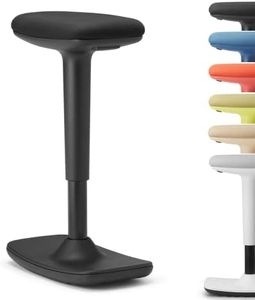 TREND OFFICE to-Swift, Bürohocker, Stehsitz, Stehhilfe, Sitzhocker mit Wippfunktion ergonomisch und höhenverstellbar (50-75 cm) für gesundes und aktives Sitzen, by Dauphin (schwarz)