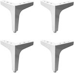 Susenya Cabinet Feet, White Decorative Furniture Feet,Couch Replacement Legs,Dining Table Legs,Legs for Furniture 6 Inch,Bun Feet for Cabinets,Modern Cabinet Feet