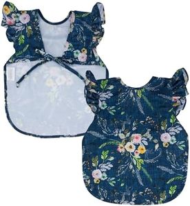 BapronBaby Flutter Boho Floral Bapron - No Neck Tie Safer Bib for Baby & Toddler - Soft Waterproof Stain Resistant - Machine Washable - Sz Preschool 3-5yrs