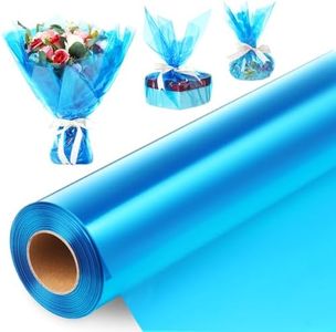 Seajan 32 in x 200 ft Cellophane Wrap Roll Colored Transparent Wrapping Paper Cellophane Film for Gift Flower Baskets DIY Bouquet Candies Christmas Valentines Wedding Decoration