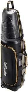 Golf Travel Bag for Airlines with Carbon Fiber Hard Top, Protective Club Traveling Cover with Wheel, Golf Club Carrier Case for Airplanes, Thick Padding, Durable Zippers and 2 Sided Spacious Pockets