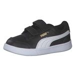 PUMA Unisex Baby Shuffle V INF Sneaker, Black White Team Gold, 5 UK Child