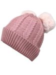 Gajraj Baby Boys Girls Winter Knit Cap Hat Soft Fleece Velvet Fur Woolen Hat | Skull Beanie Pom Pom Unisex Kids Winter Hat (6 Months to 7 Yrs) Pink