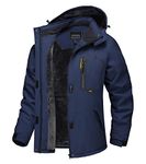 TACVASEN Ladies Fleece Jackets Winter Waterproof Women Coat Skiing Snow Softshell Jacket Work Outdoor Sport Running Jacket Hooded Raincoat Blue