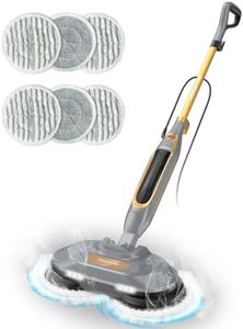 Funsteam Steam and Scrub Mop, Electric Steam Mop with Dual Rotating Pads, Swivel Steering, 2 LED Headlight, 4 Cleaning Modes, 15.2 fl oz Tank, 6 Washable Pads for Sealed Hard Floors