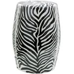 Oriental Furniture Zebra Leaf Porcelain Garden Stool, 18-Inch