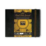 Zen Sangam Express your Mind Artist 200 GSM A6 Mixed Media Art Journal Ultra Smooth Stitched Hardbound Sketchbook (Black, 10.5x14.8cm) -100 Pages
