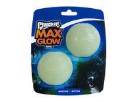 Chuckit! Max Glow Dog Ball Glow In The Dark Light Up Ball High Visibility Fetch Dog Toy, 2 Pack, Medium