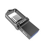 KEXIN USB C Memory Stick 64GB Dual Type C USB 3.0 Flash Drive OTG USB C Stick Metal USB C Flash Drive Pen Drive for Type C Android Smartphones (Huawei, Honor, Xiaomi, Samsung), Tablet, Car, TV Black