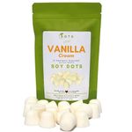 Vanilla Cream Scented Wax Melts Soy DOTS-21 Canadian-Made Skore 100% Pure Soy Wax tarts Reduce Odors with Beautiful Candle scents-Eco Responsible Rice Paper Pouches Reduce Plastic-Use in a Wax Melter