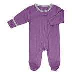 Babysoy Basic Zipper Footie Eggplant 0-3