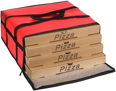 musbus 20x20x8 RED Pizza Carrier Insulated Bags Large for Deliveries, Insulated Pizza Carrier Delivery Bag Food Bag for Personal and Professional Use